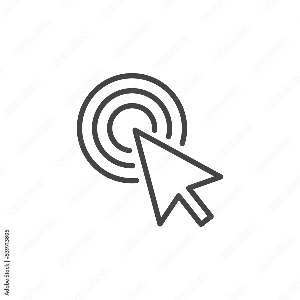 Poster computer mouse click pointer cursor arrow flat icon for apps and websites