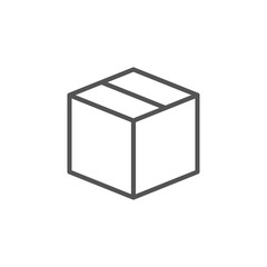 delivery box or container icon. Delivery package, parcel box. Line and flat style design. Vector graphic illustration. Suitable for website design, logo, app, template, and ui. EPS 10.