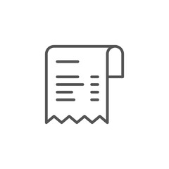 Invoice, bill icon suitable for info graphics, websites and print media and interfaces. Line vector icon.