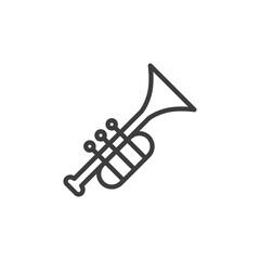 Musical instrument trumpet line outline icon
