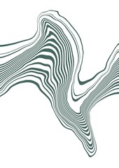 Abstract minimalistic illustration of green color waves