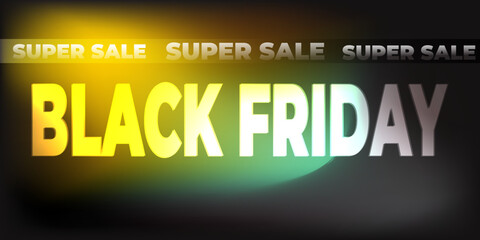 Banner for sale advertising and shopping websites. Super sale, black friday. Vector graphics