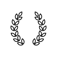 Laurel wreath line icon