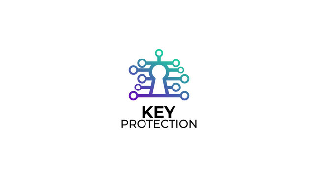 Key protection logo design Tech vector template inspiration
