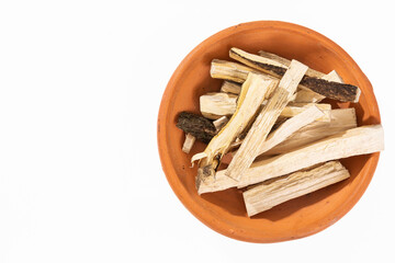 Quassia Amara - Stems Of Quassia Medicinal plant; On White Background