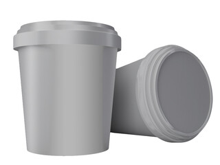 ice cream box prepared for mockup isolated on empty background