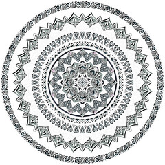 マンダラアート(切り絵風、へこみ、立体的)