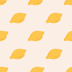 Seamless Pattern with Lemon. Thanksgiving Day collection. Flat vector illustration.