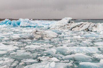 Ice blocks on Icelandic glacier