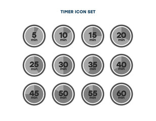 シンプルなタイマーのアイコン 時計の表示イラスト 時間計測