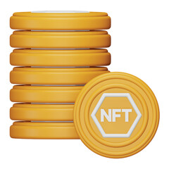 Tokens 3d rendering isometric icon.