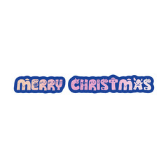 Merry Christmas lettering, font. Funny illustration.