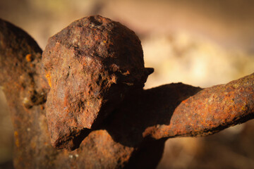 Very ancient iron statue of crucified Jesus Christ.