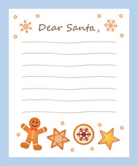 christmas wish list letter to santa claus for kids