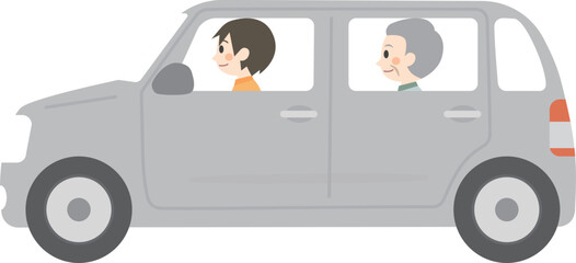 介護士が高齢者を送迎する