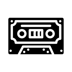 cassette audio retro gadget glyph icon vector. cassette audio retro gadget sign. isolated symbol illustration