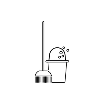 recommend clip art: Mopping icon isolated on white background