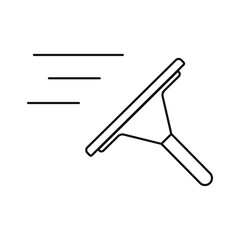 Window cleaning tool line icon. Squeegee icon