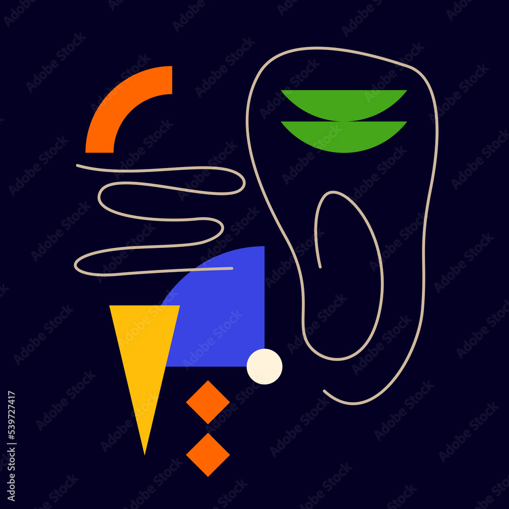 Poster composition with geometric shapes. abstract background for design. trendy stylish graphics