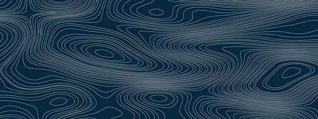 Fototapeta premium The stylized blue color abstract topographic map contour, lines Pattern background. Topographic map. Vector illustration.