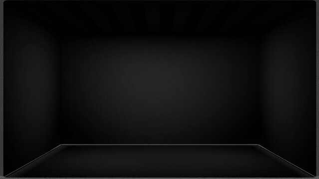 a dark box with slits through which light breaks through. looped animated background. 3d render