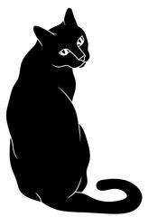 Black cat. Pet. Isolated illustration black cat.