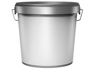 metal bucket isolated with blank backgrounds for mockup