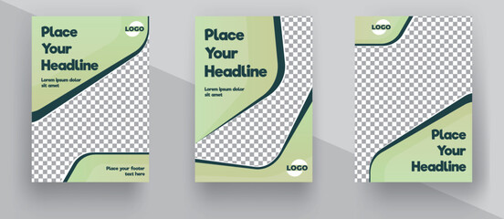 Naklejka premium Simple A3 template design with typography for poster, flyer or cover, Easy to adapt to brochure, annual report, poster, card, corporate presentation, portfolio, flyer, banner - place for image