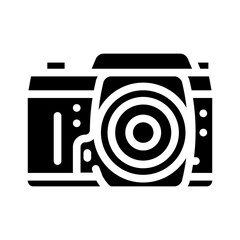 photo camera retro gadget glyph icon vector. photo camera retro gadget sign. isolated symbol illustration
