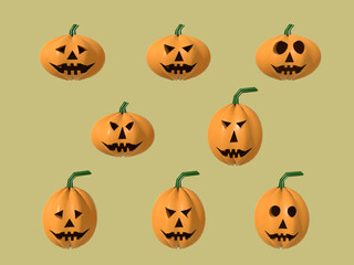 いろいろなハロウィン・カボチャランプ