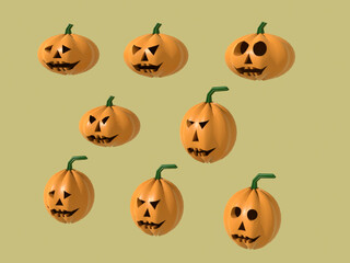 いろいろなハロウィン・カボチャランプ