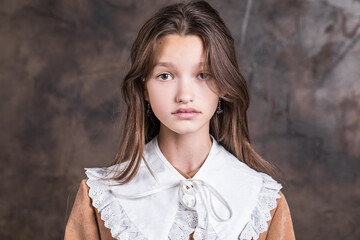 Studio portrait of a young teen girl