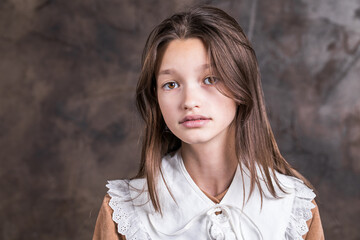 Studio portrait of a young teen girl