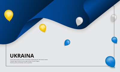 Celebration Ukraina independence day background template design vector