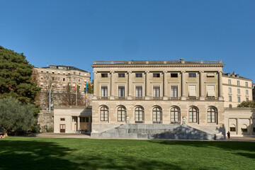 The Palais Eynard was built alongside the Promenade des Bastions in Geneva, Switzerland