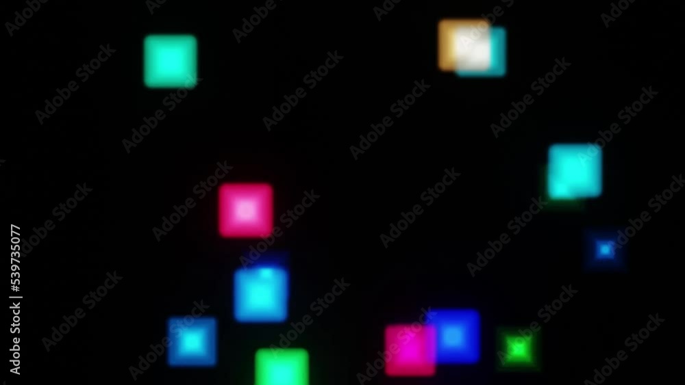 Poster multicolored square shape bokeh abstract motion graphic design