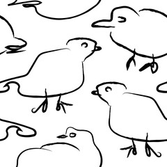 Pigeons seamless pattern background for fashion textiles, graphics, backgrounds and crafts
