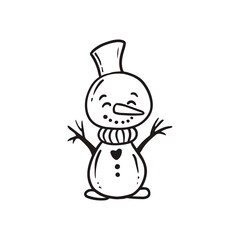 funny snowman with carrot