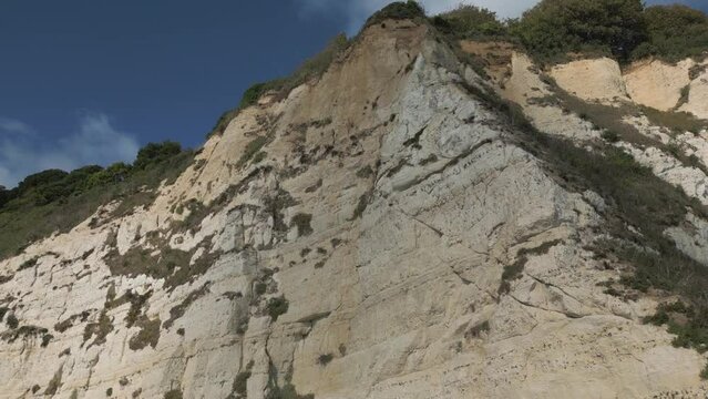 Tilt shot from the hillside to the top, aerial