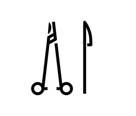 surgical instruments icon. editable vector.
