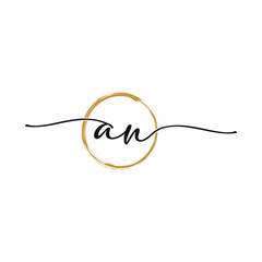 Letter A N Initial Beauty Logo Template