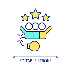 Successful teamwork RGB color icon. Dream team. Best company employees. Effective collaboration. Isolated vector illustration. Simple filled line drawing. Editable stroke. Arial font used