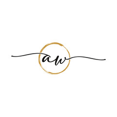 Letter A W Initial Beauty Logo Template