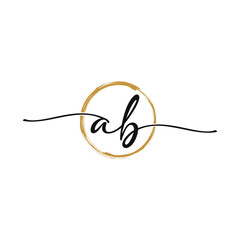Letter A B Initial Beauty Logo Template