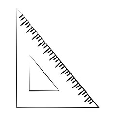 The ruler is a square with a thin line. Vector on a white background