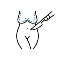 plastic surgery icon. Simple line element Liposuction symbol for templates, web design and infographics
