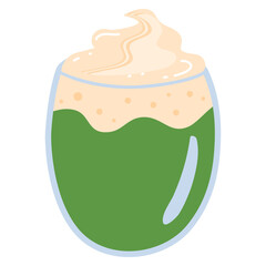 fresh cream matcha milk latte