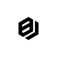 Alphabet letter Initials logo BJ or JB
