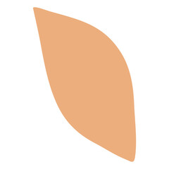 Abstract botanical shape leaf, bizarre beige color. Editable element flat hand-drawn style