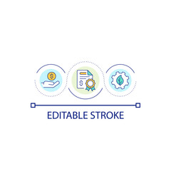 Energy property subsidy loop concept icon. Green program. Alternative power benefit business encourage abstract idea thin line illustration. Isolated outline drawing. Editable stroke. Arial font used